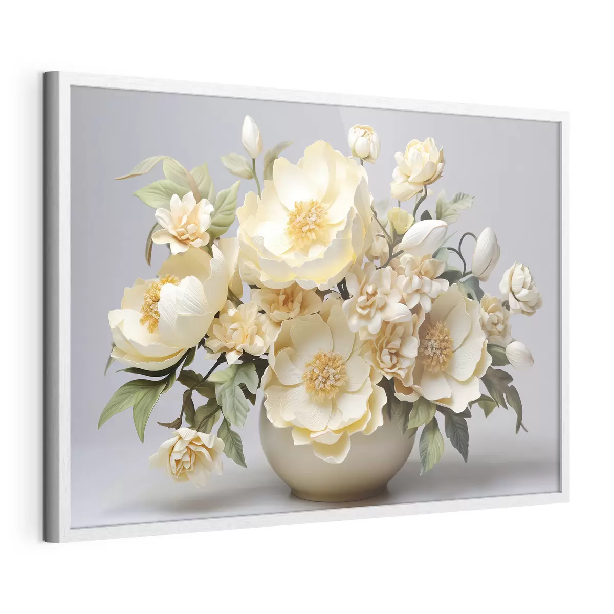 Poster Bouquet floral luxuriant dans les tons pastel f44846