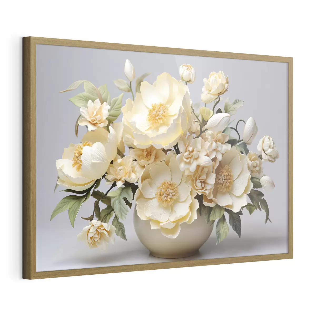 Poster Bouquet floral luxuriant dans les tons pastel f44846