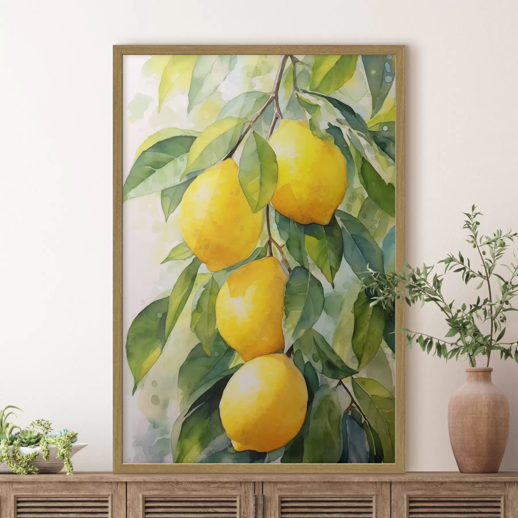 Papier peint Branche de citrons f45001