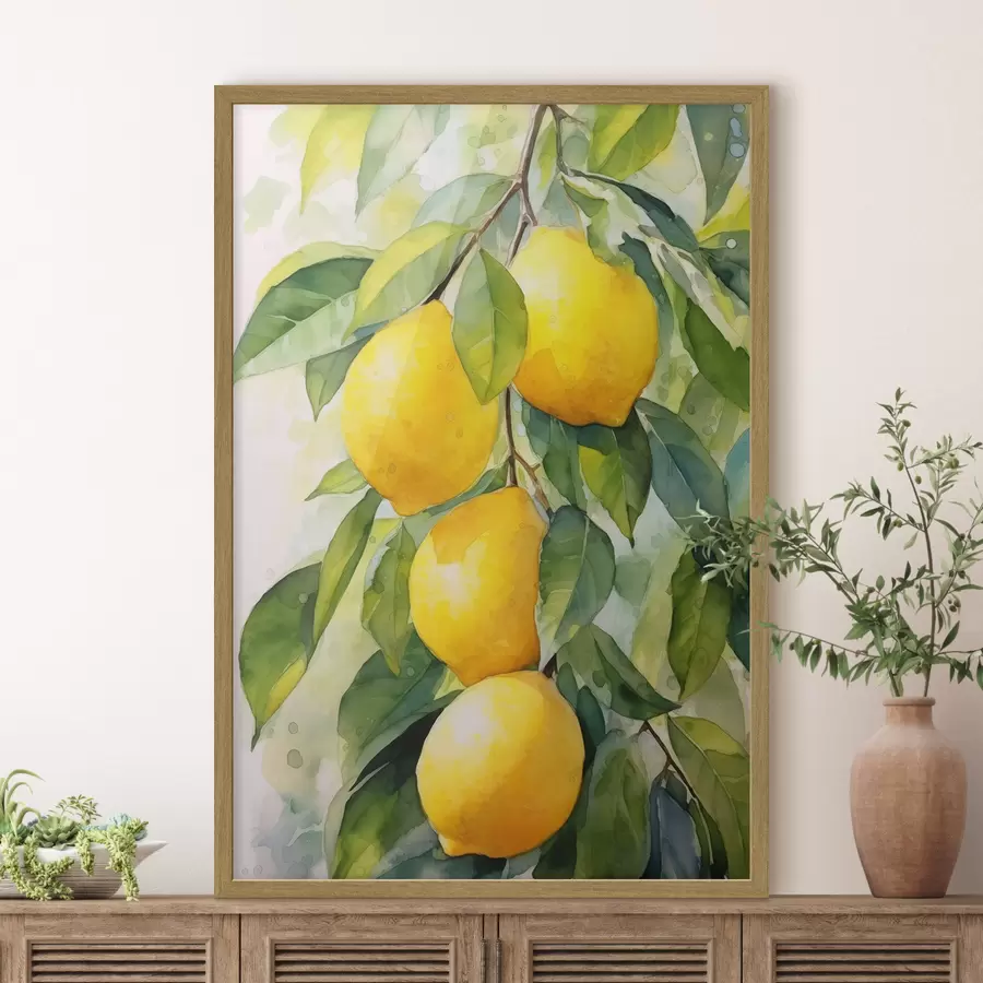 Papier peint Branche de citrons f45001