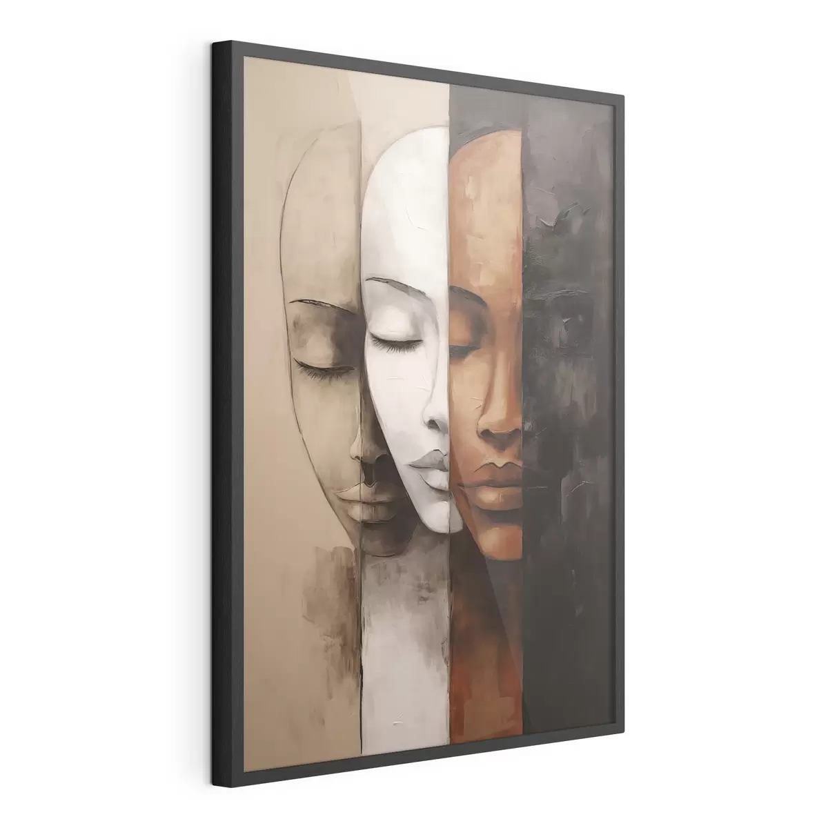 Poster Portrait abstrait avec visages f45003