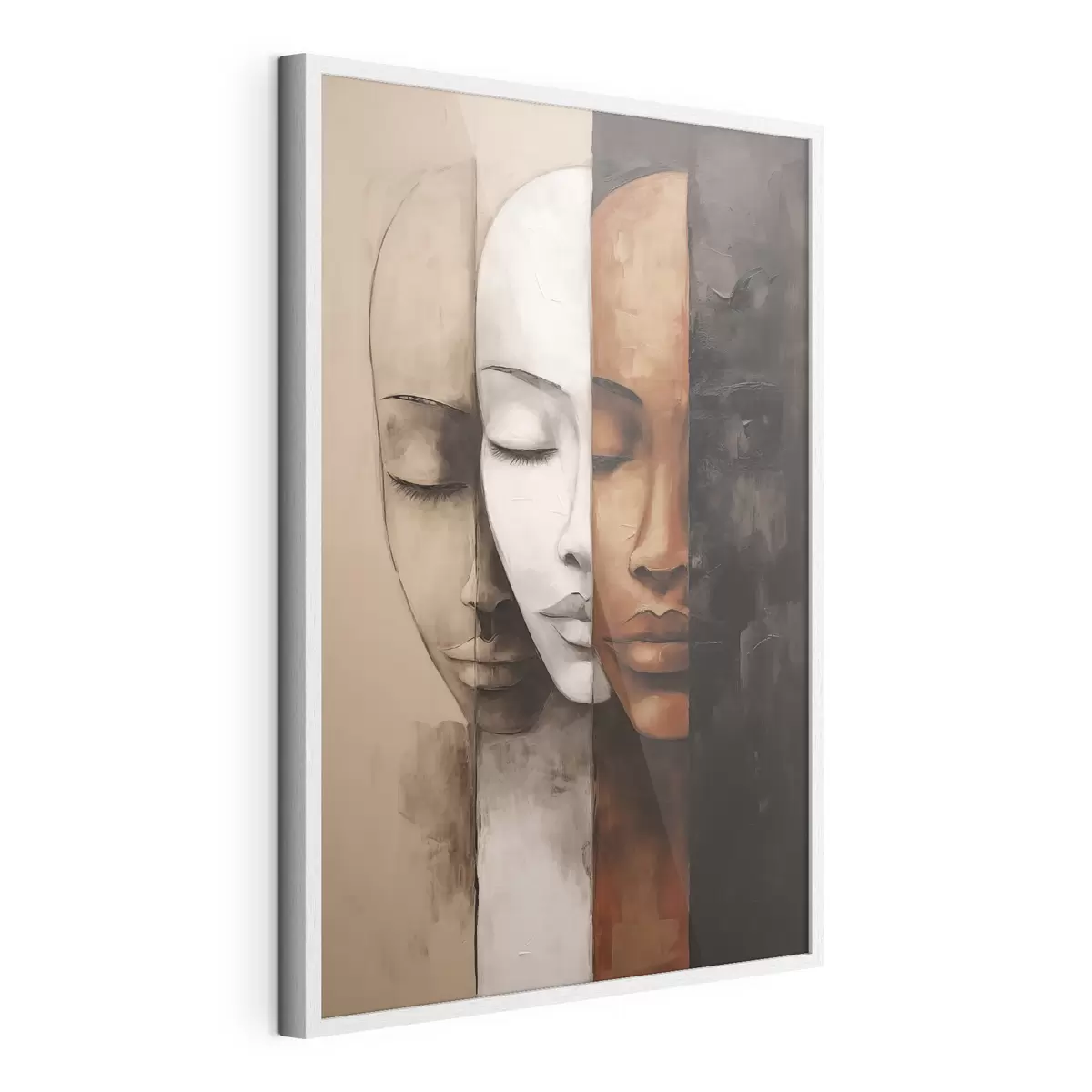 Poster Portrait abstrait avec visages f45003