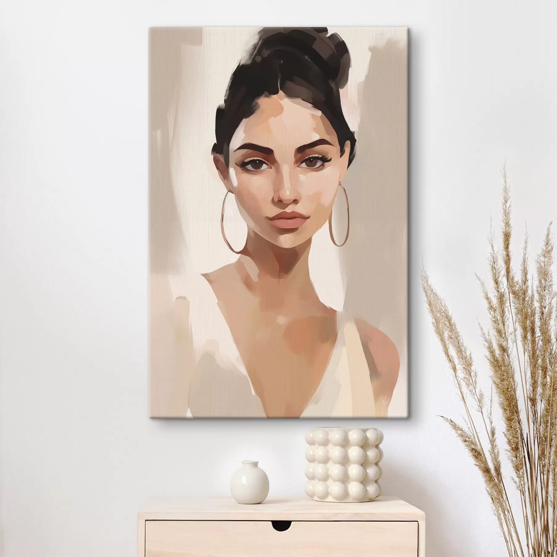 Tableau Portrait d'une jeune fille imitation peinture s45014