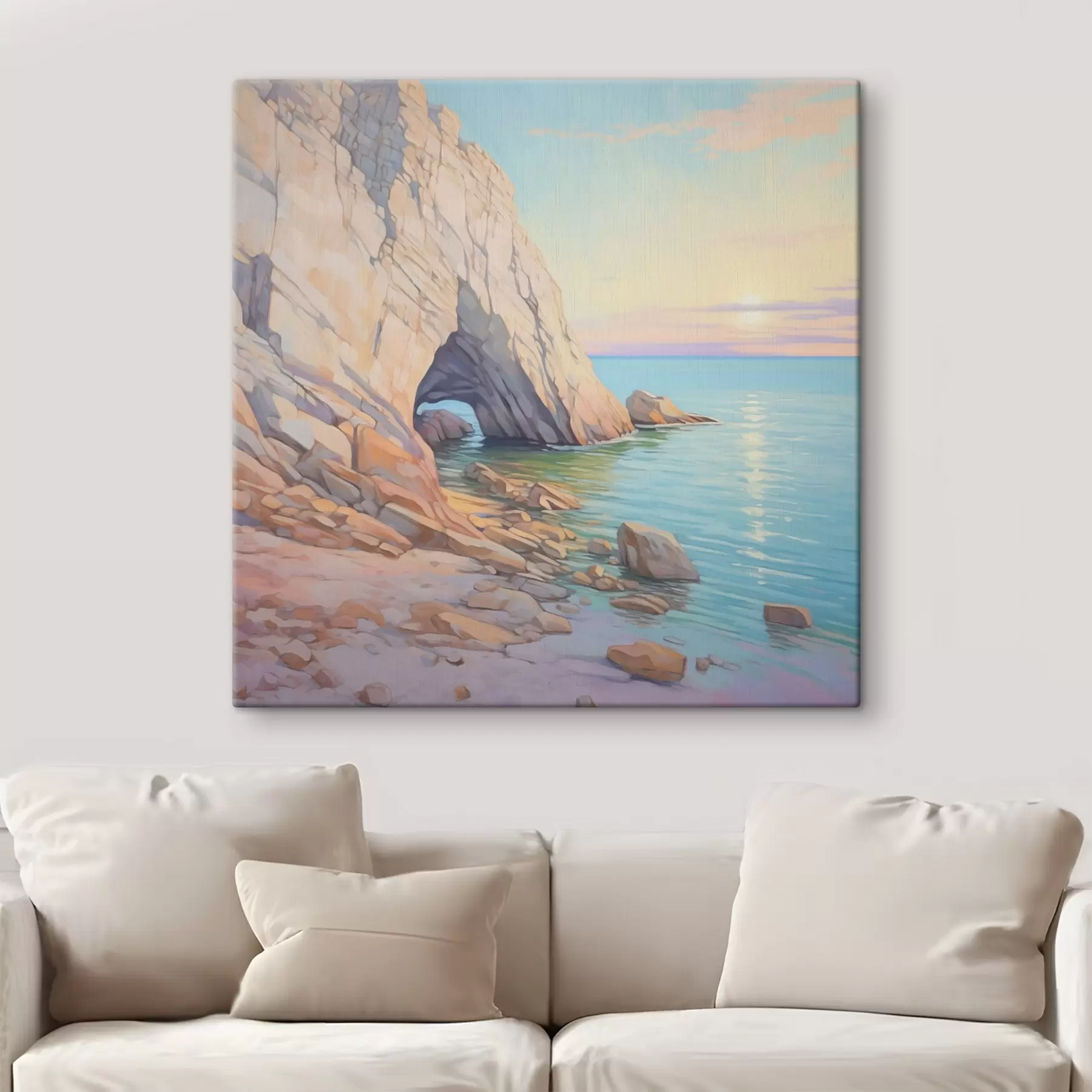 Tableau Rocher au bord de la mer s45022