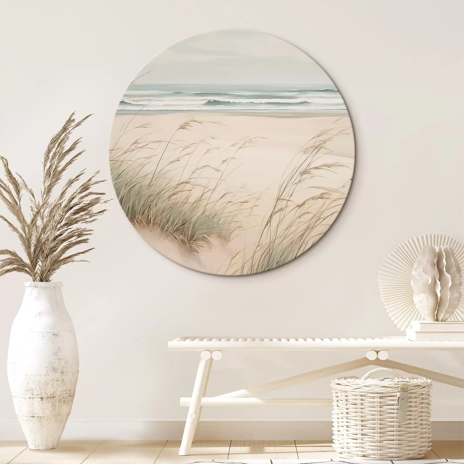 Tableau L'herbe dans le sable au bord de la mer r45019