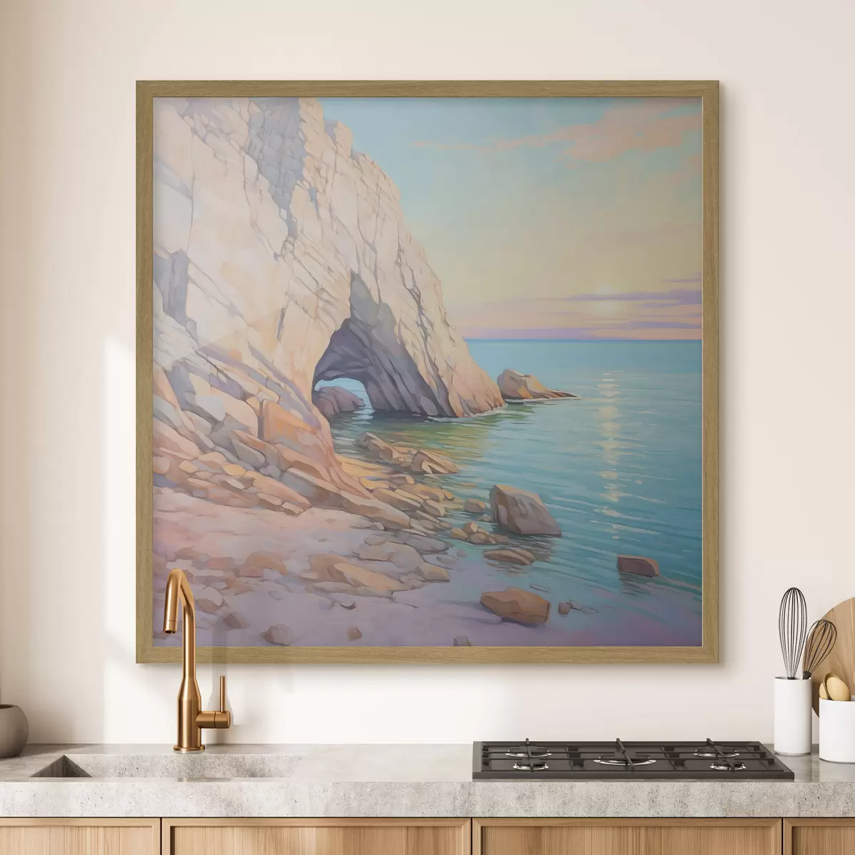 Poster Rocher au bord de la mer f45022
