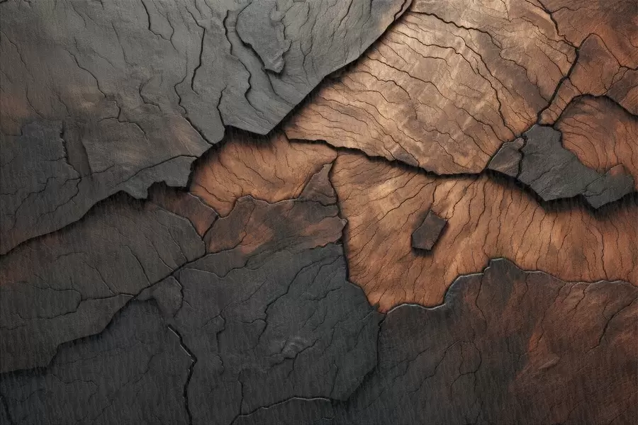 Papier peint bois, texture, fissures, sombre, écorce, surface w04237