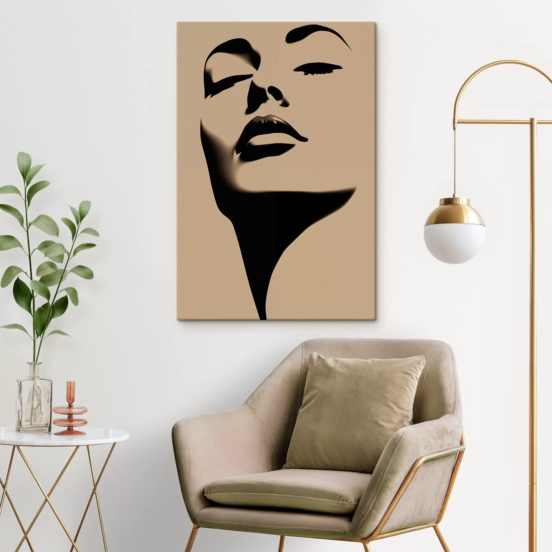 Tableau Silhouette d'un visage de femme s45071
