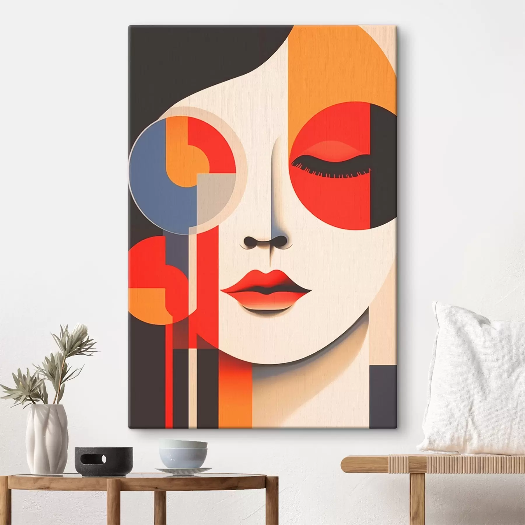 Tableau Visage abstrait dans des formes géométriques s45086