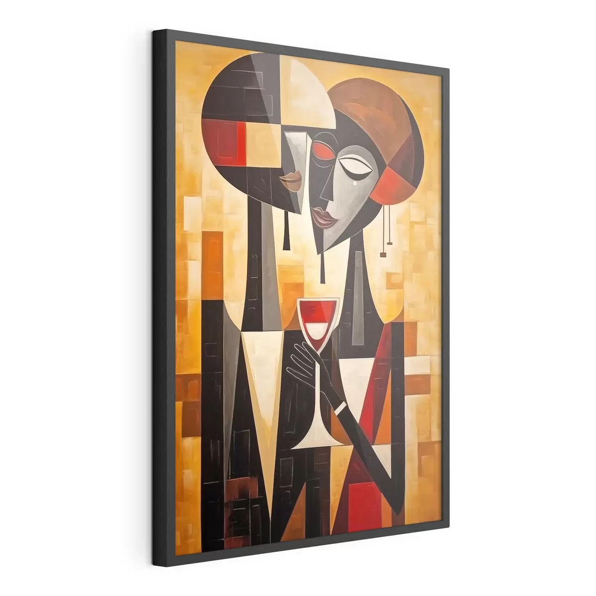 Poster Deux avec verre cubiste f45085