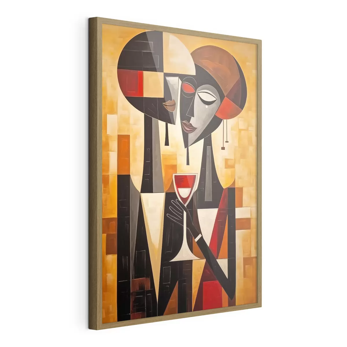 Poster Deux avec verre cubiste f45085