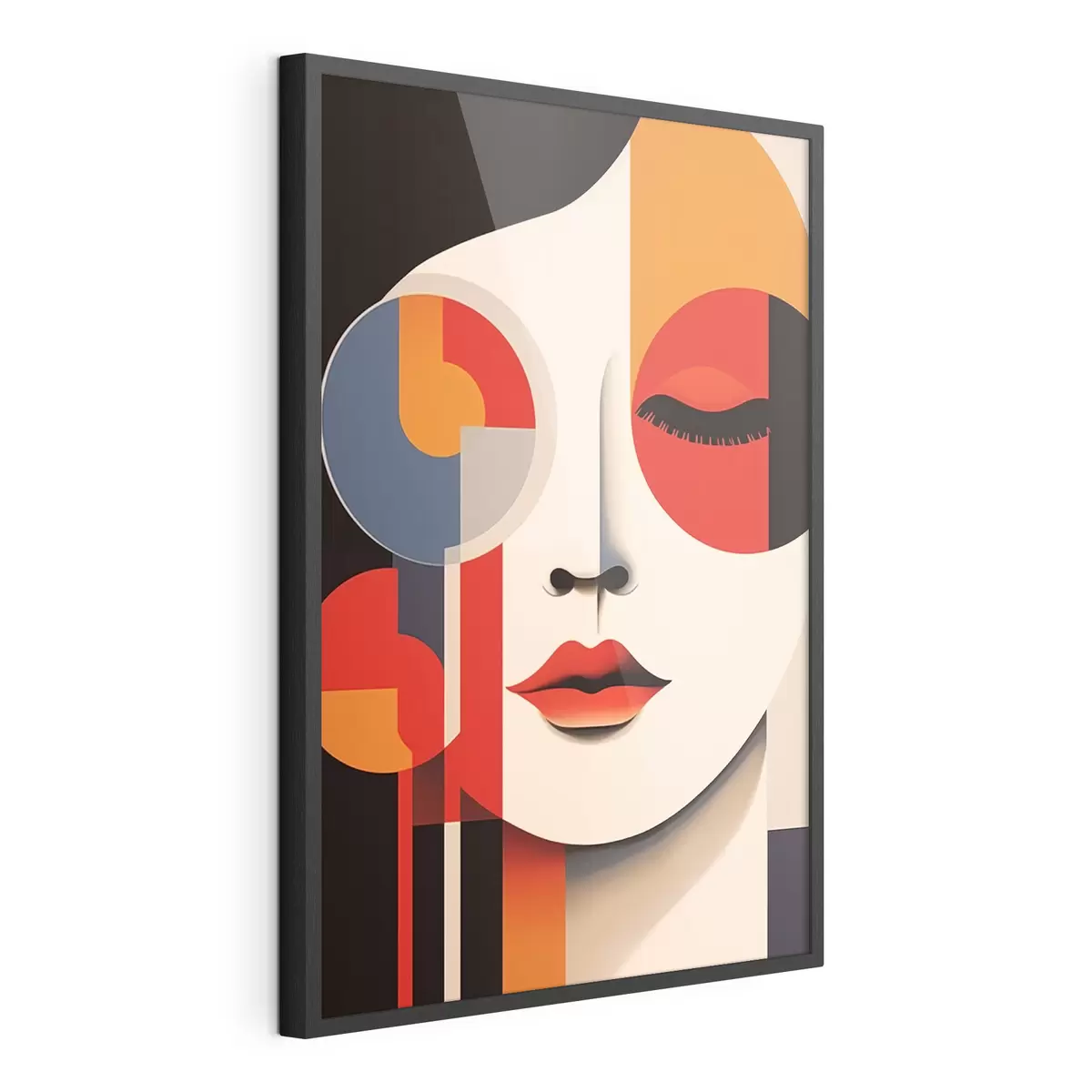 Poster Visage abstrait dans des formes géométriques f45086