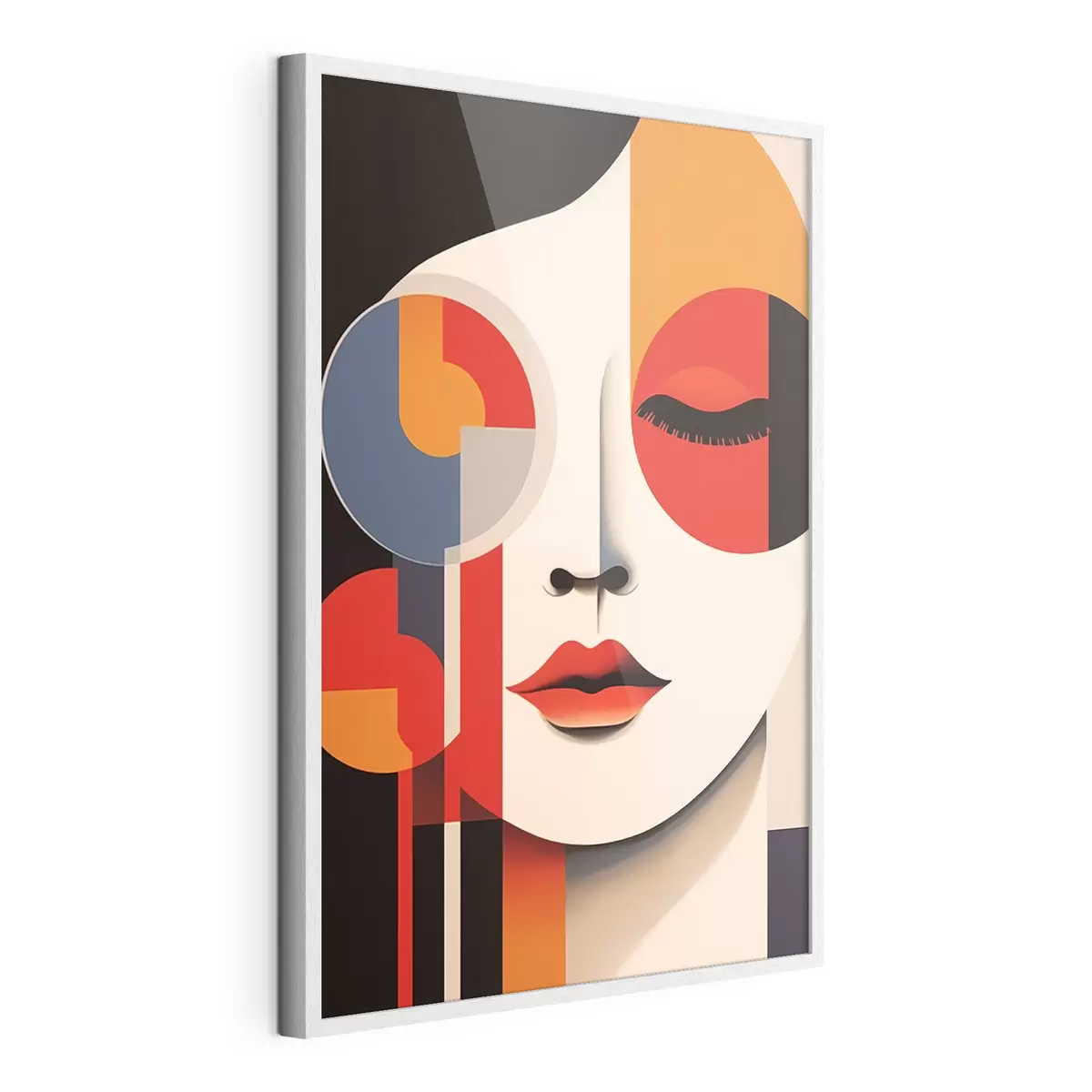 Poster Visage abstrait dans des formes géométriques f45086