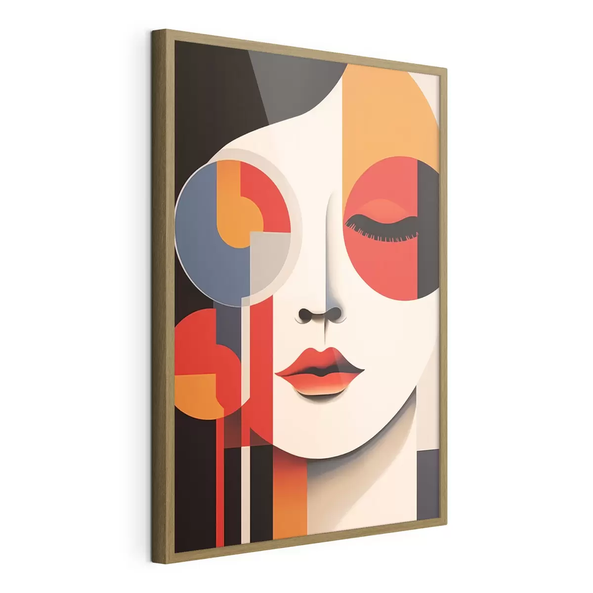 Poster Visage abstrait dans des formes géométriques f45086