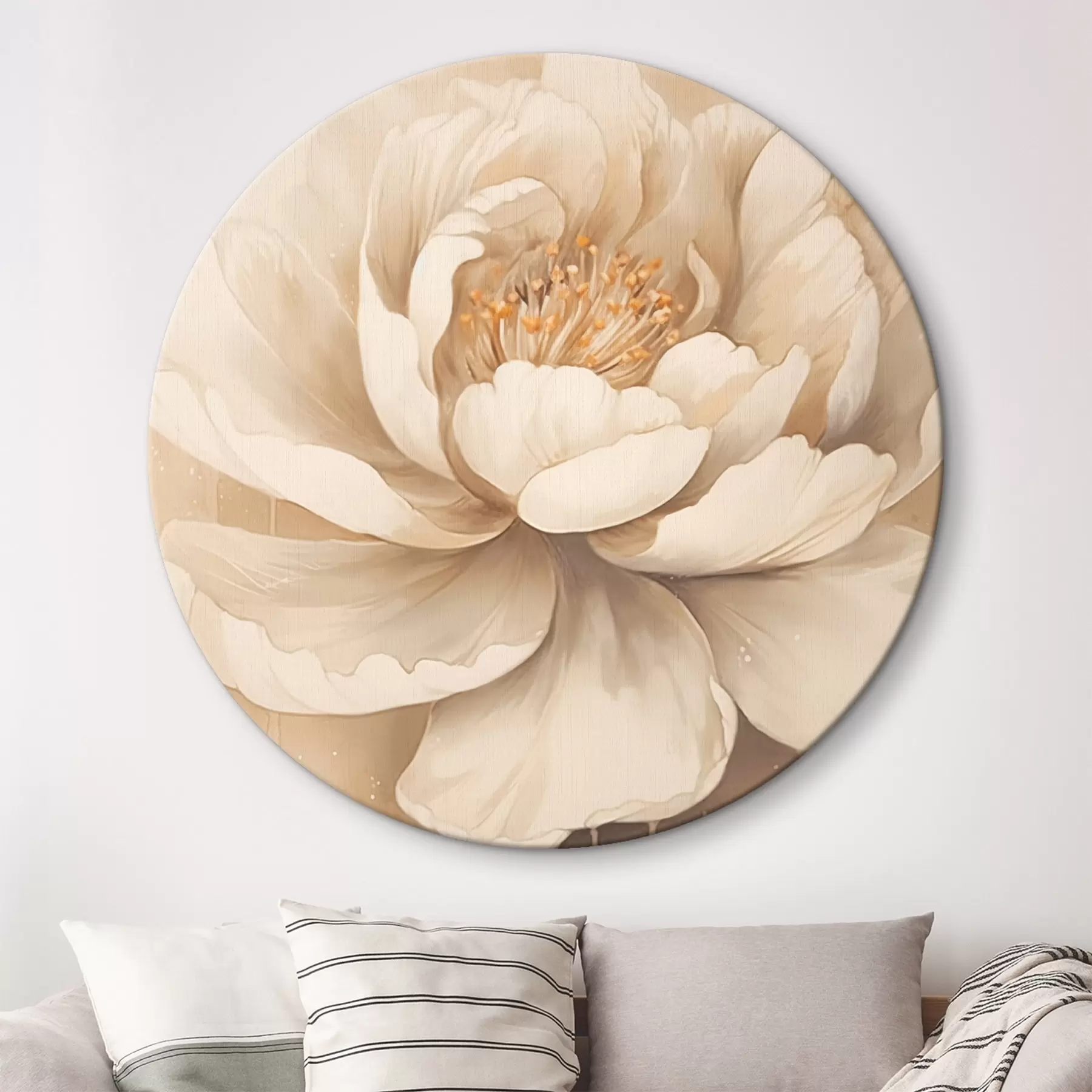 Tableau Grande fleur beige r45081