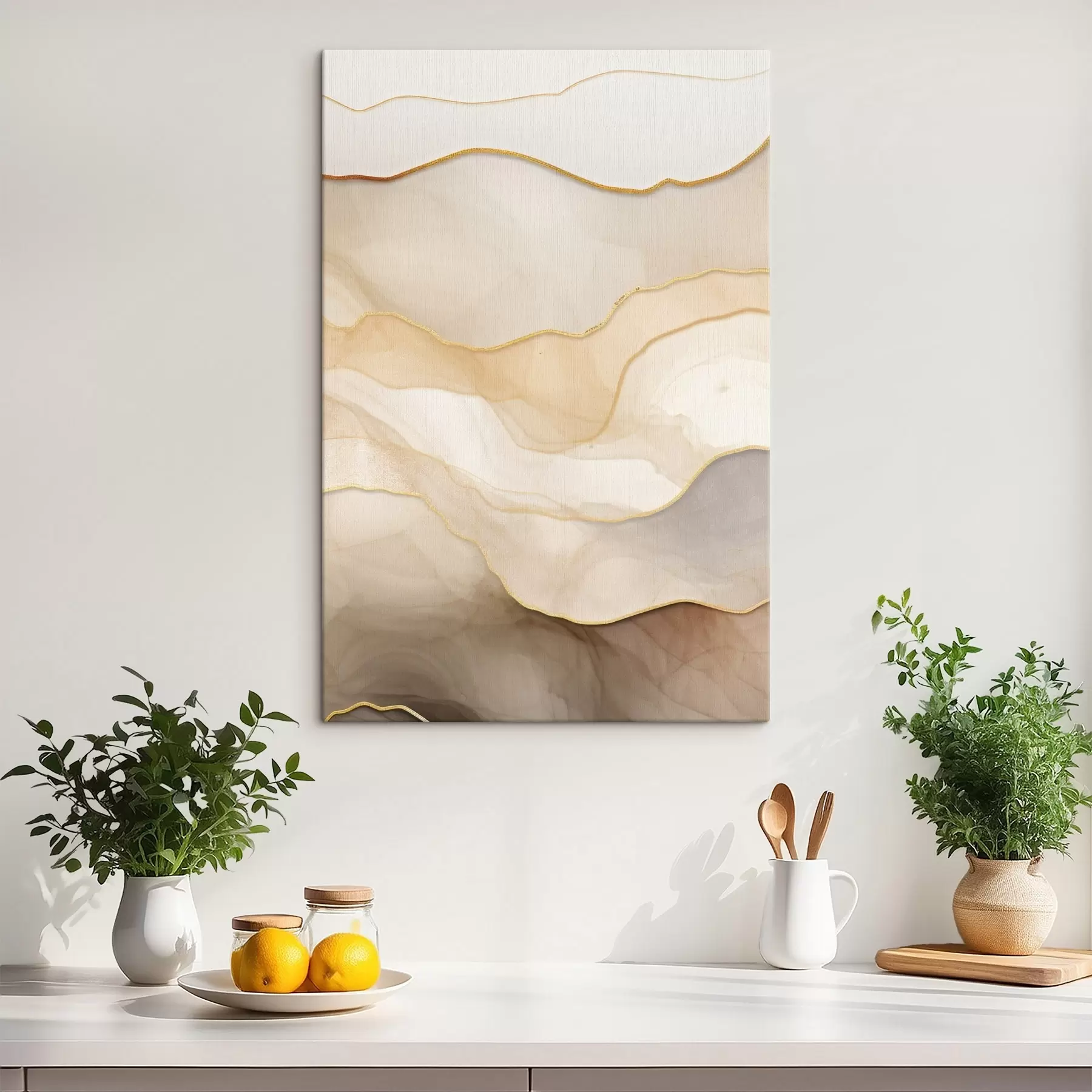 Tableau couches, beige, abstrait, texture, doux, tissu, naturel, flux, neutre s45088