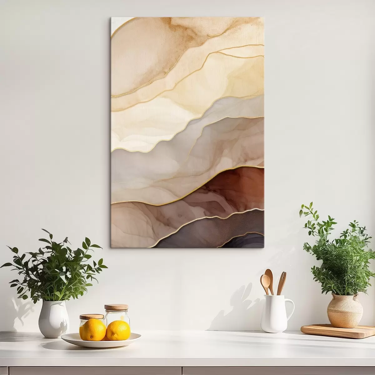 Tableau vagues, crème, translucide, plis, organique, lisse, calme, textile, aérien s45089