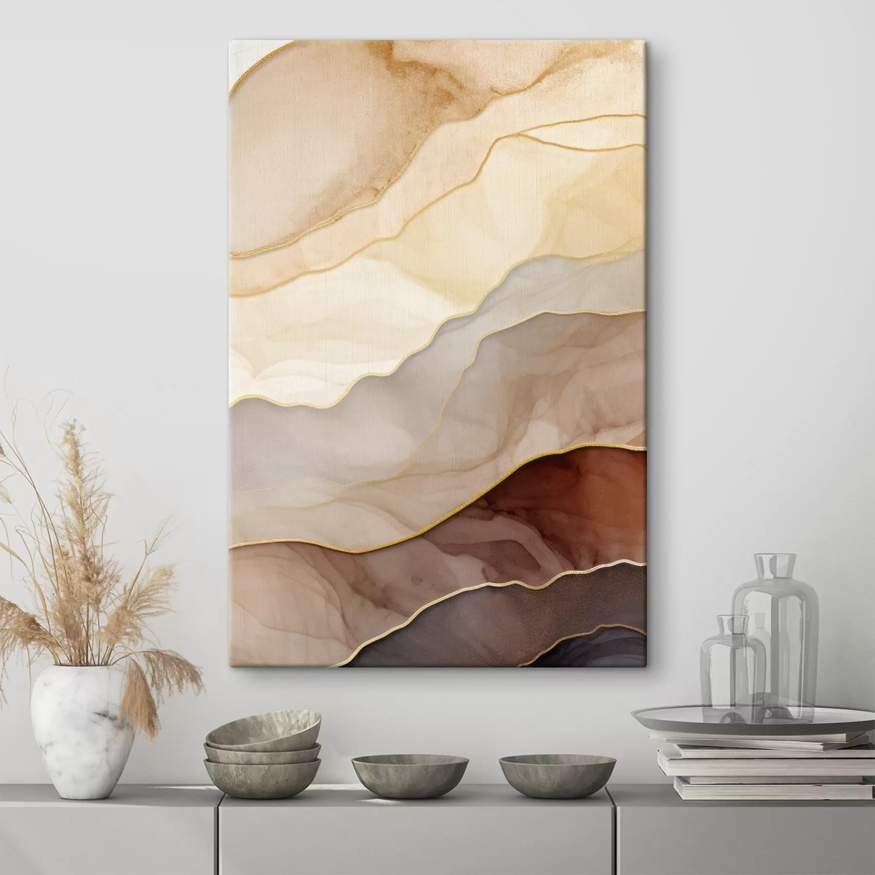 Tableau vagues, crème, translucide, plis, organique, lisse, calme, textile, aérien s45089