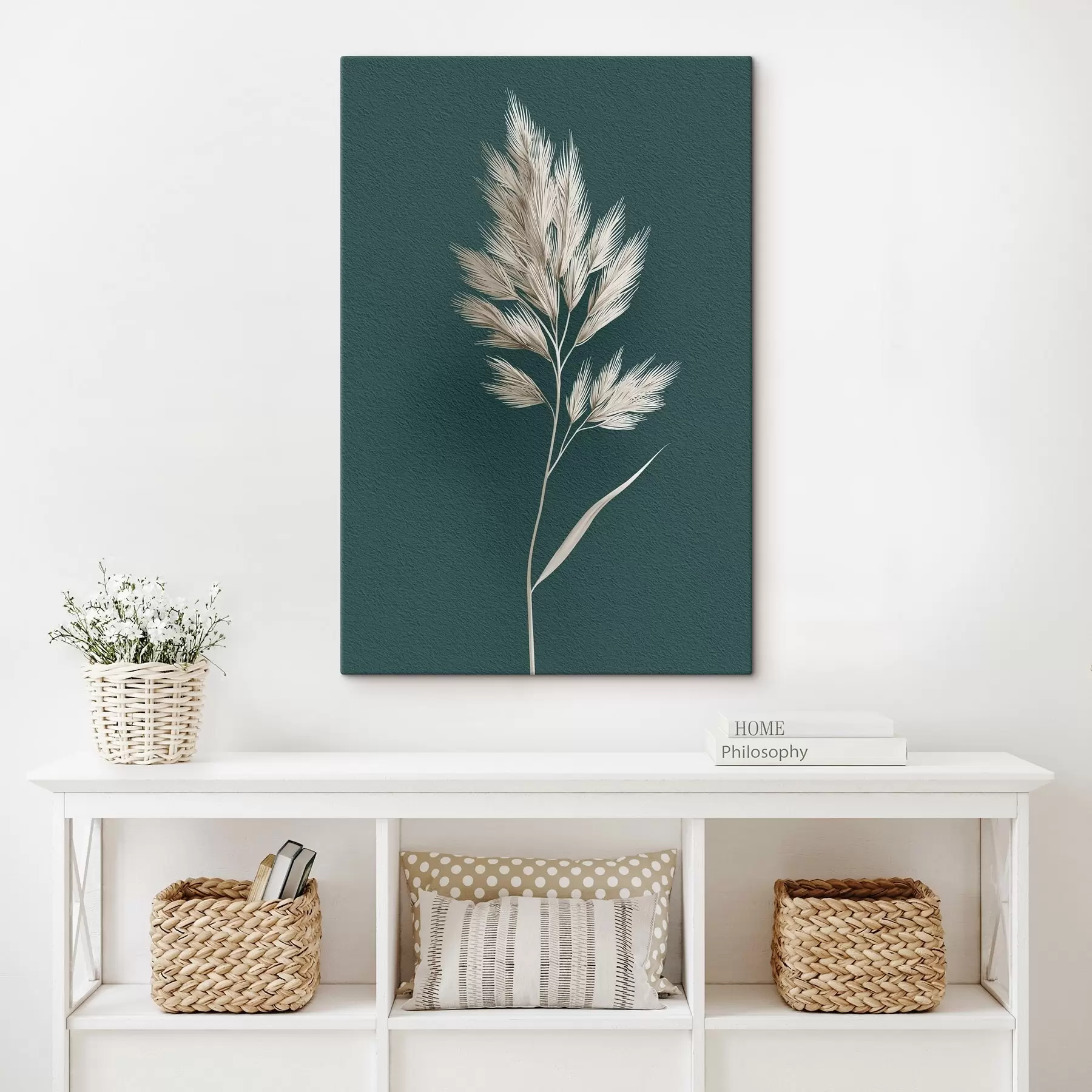 Tableau silhouette, organique, feuilles, herbes, neutre, simple, texture, plante sèche s45092