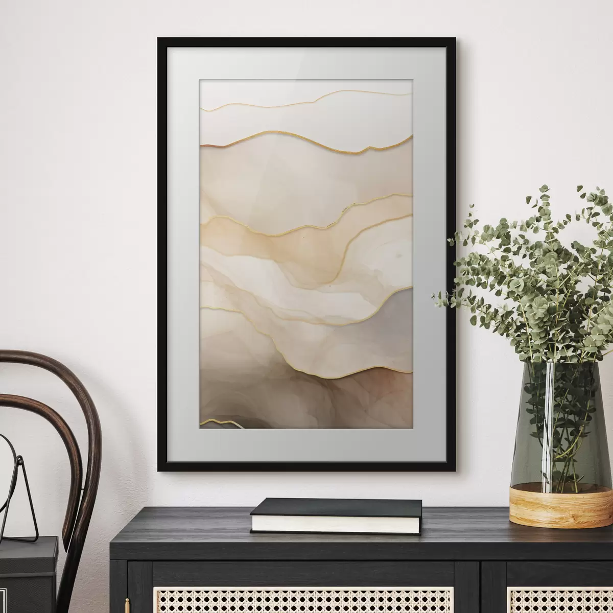 Poster couches, beige, abstrait, texture, doux, tissu, naturel, flux, neutre f45088