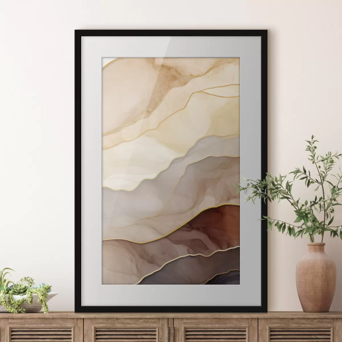 Poster vagues, crème, translucide, plis, organique, lisse, calme, textile, aérien f45089