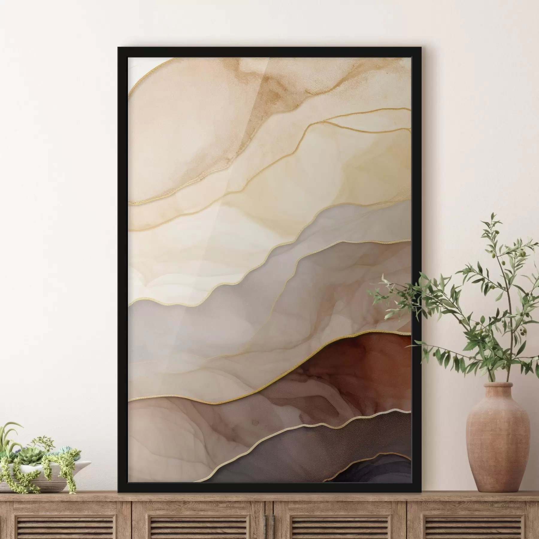 Papier peint vagues, crème, translucide, plis, organique, lisse, calme, textile, aérien f45089