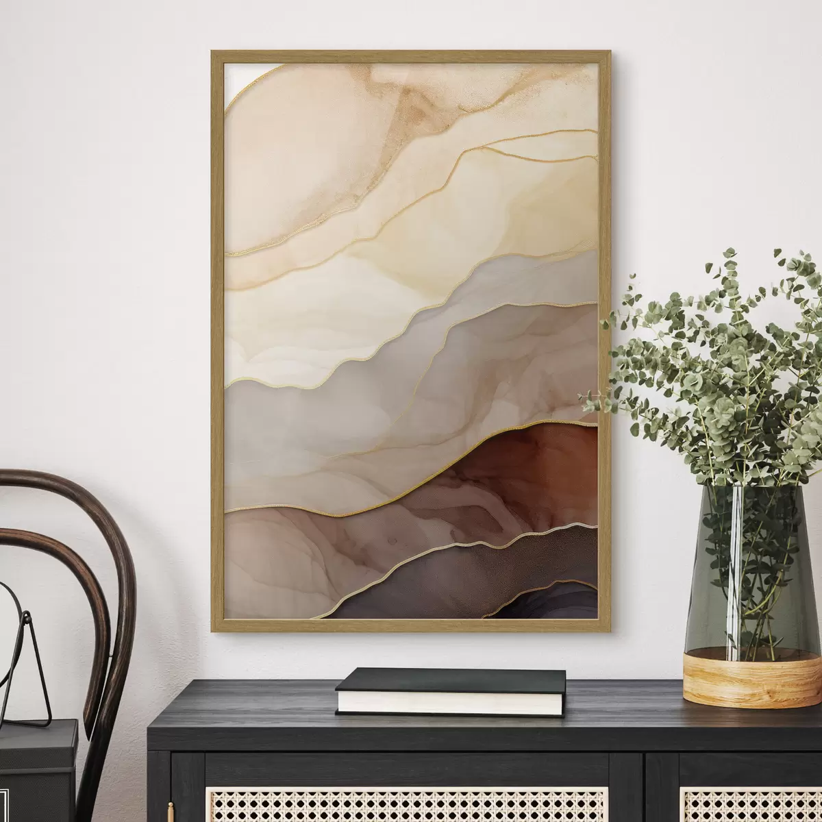 Poster vagues, crème, translucide, plis, organique, lisse, calme, textile, aérien f45089