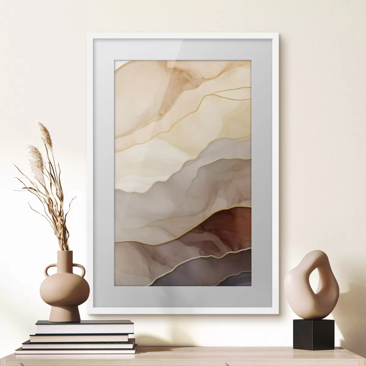 Poster vagues, crème, translucide, plis, organique, lisse, calme, textile, aérien f45089