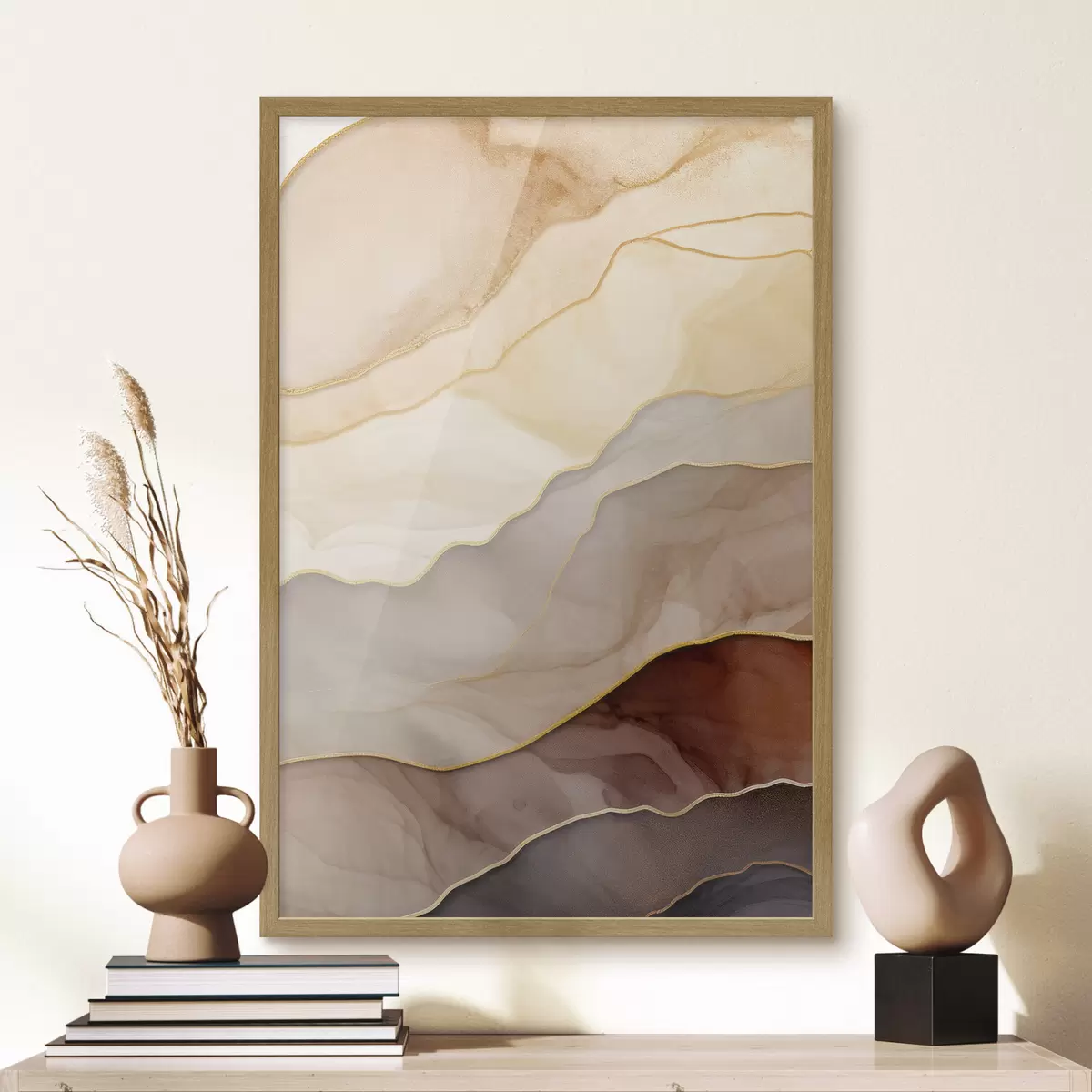 Poster vagues, crème, translucide, plis, organique, lisse, calme, textile, aérien f45089