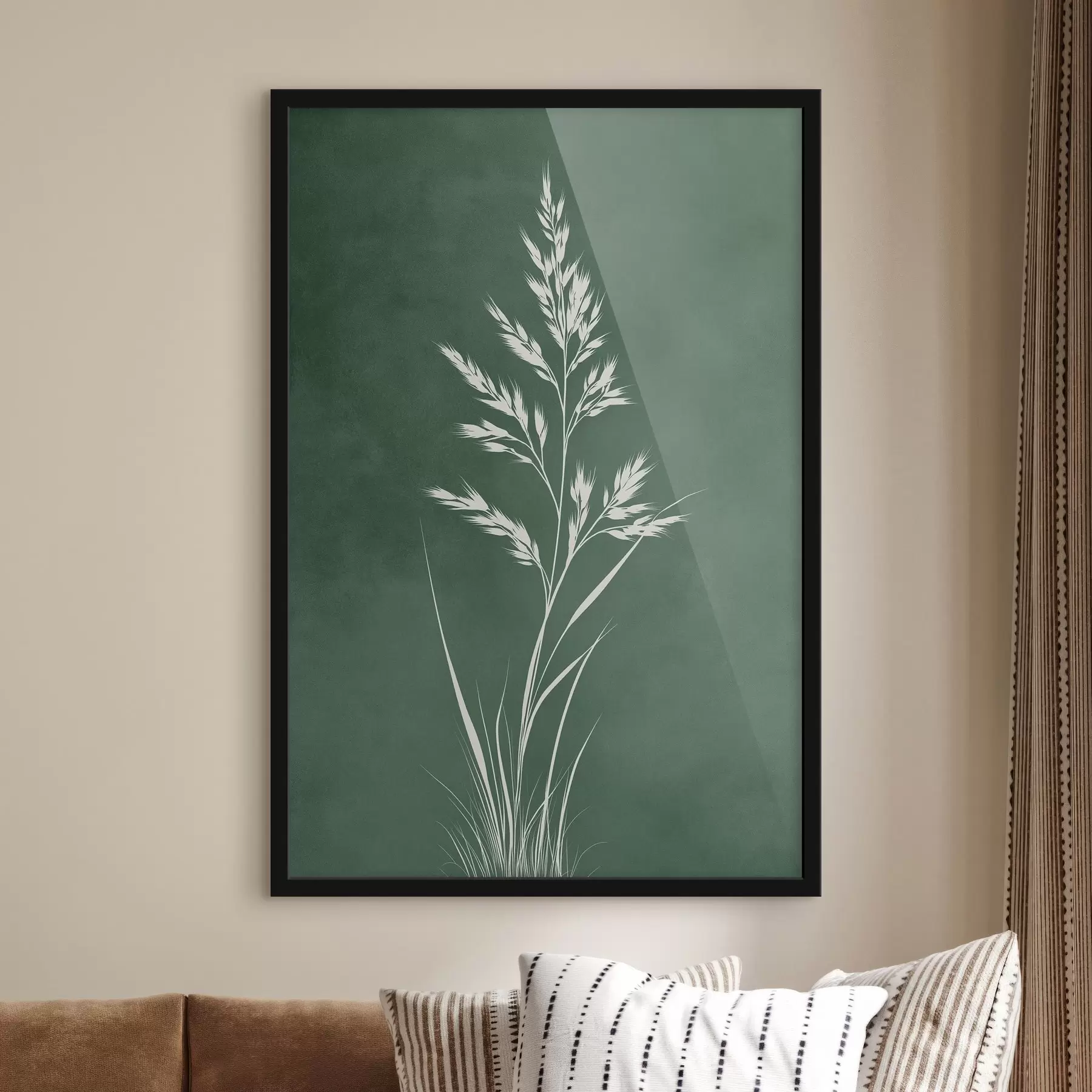 Papier peint herbe des champs, nature, art botanique, élégant, style plat, tons sourds, feuillage f45093