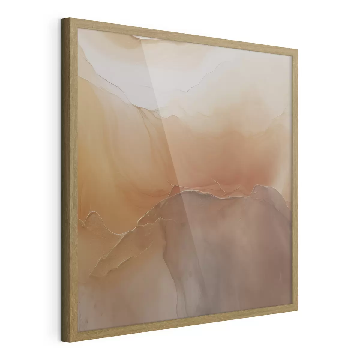 Poster abstrait neutre, couleurs sable, courbes douces, texture visuelle, effet de flux f45108