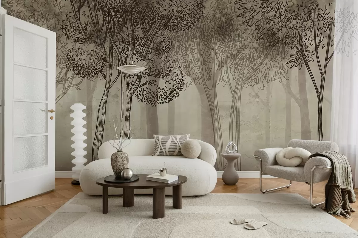 Papier peint Arbres luxuriants et feuillus w04251