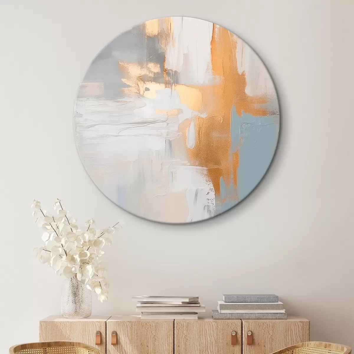 Tableaux rondes Traits de pinceau abstraits imitant la peinture r45112