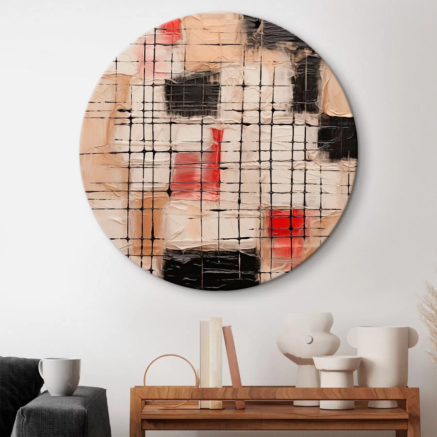 Tableau Abstraction avec lignes et imitation de coups de pinceau r45122