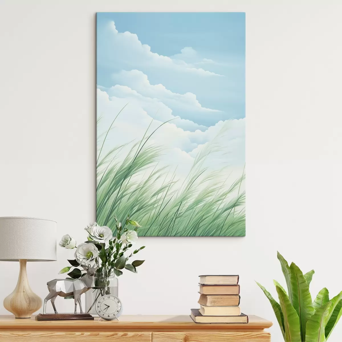 Tableau L'herbe contre le ciel s45114