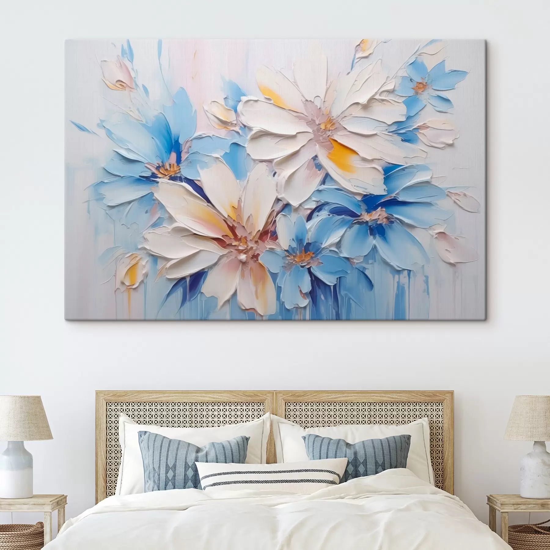 Tableau Fleurs abstraites imitation coups de pinceau s45115