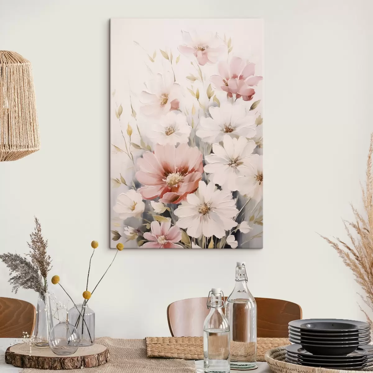 Tableau Peinture imitation fleurs délicates s45119