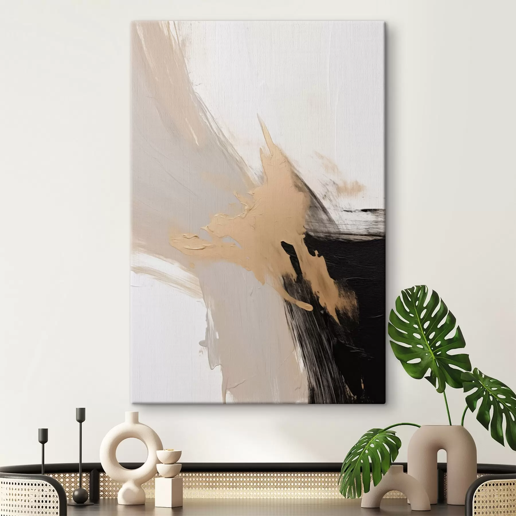Tableau Abstraction dynamique imitant les coups de pinceau s45126