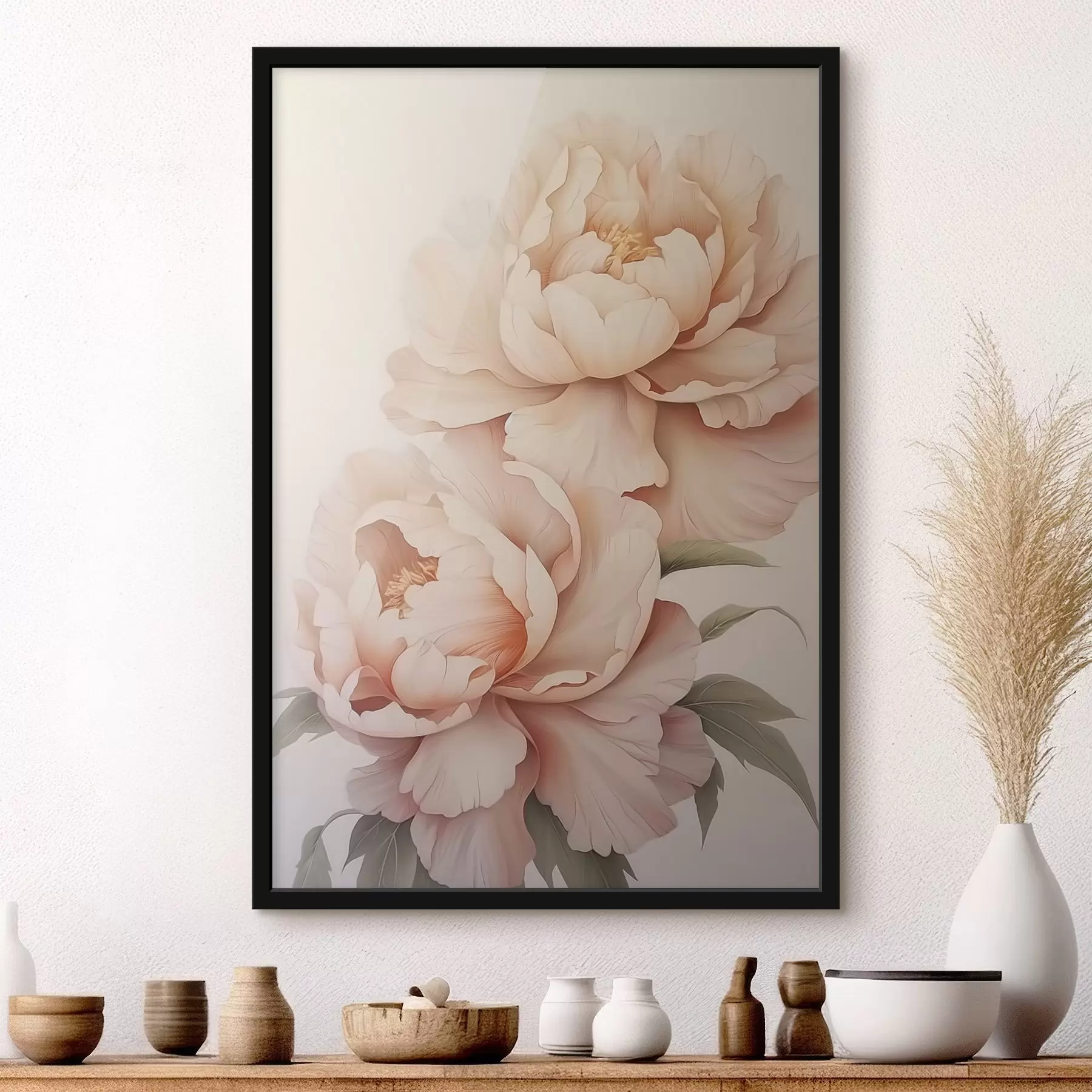 Papier peint Pivoines roses délicates f45137
