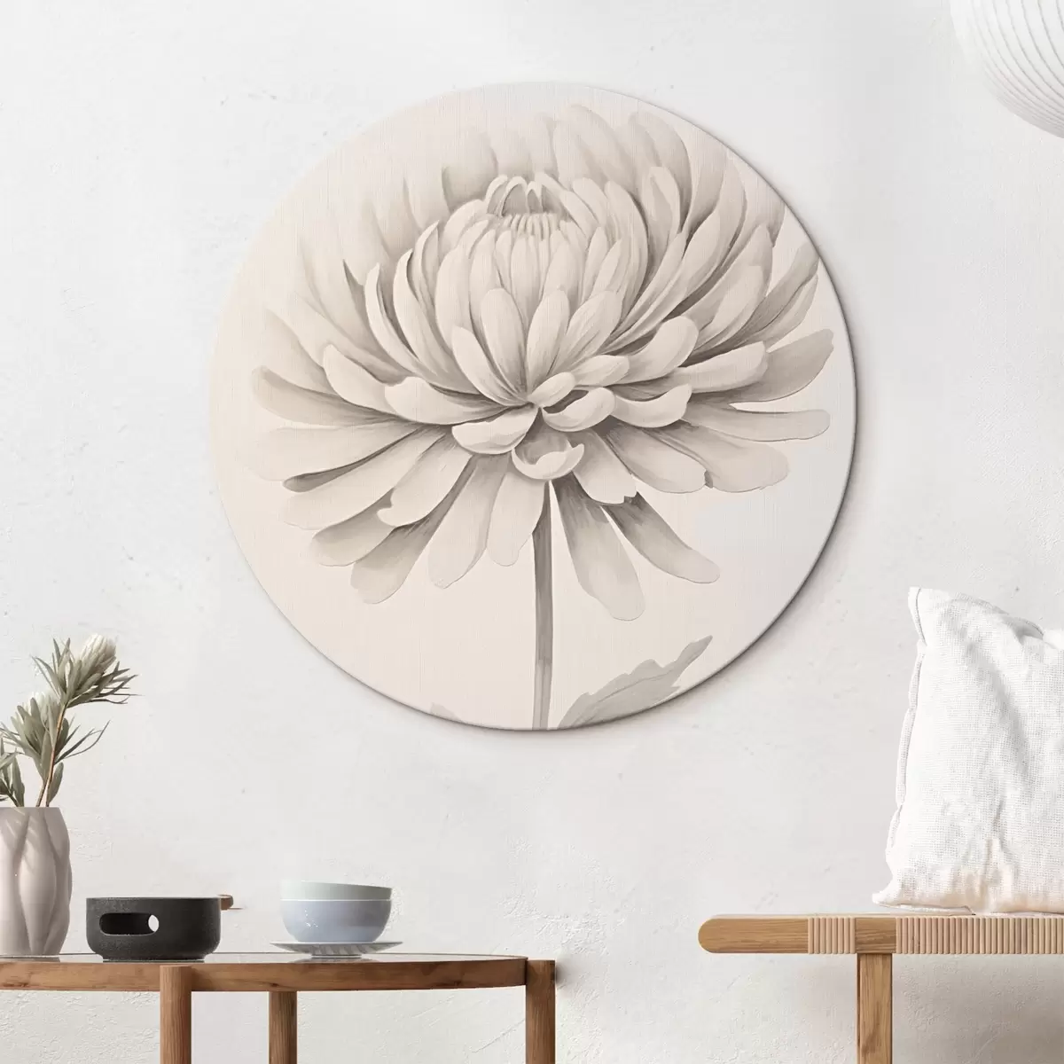 Tableaux rondes Grande fleur r45141