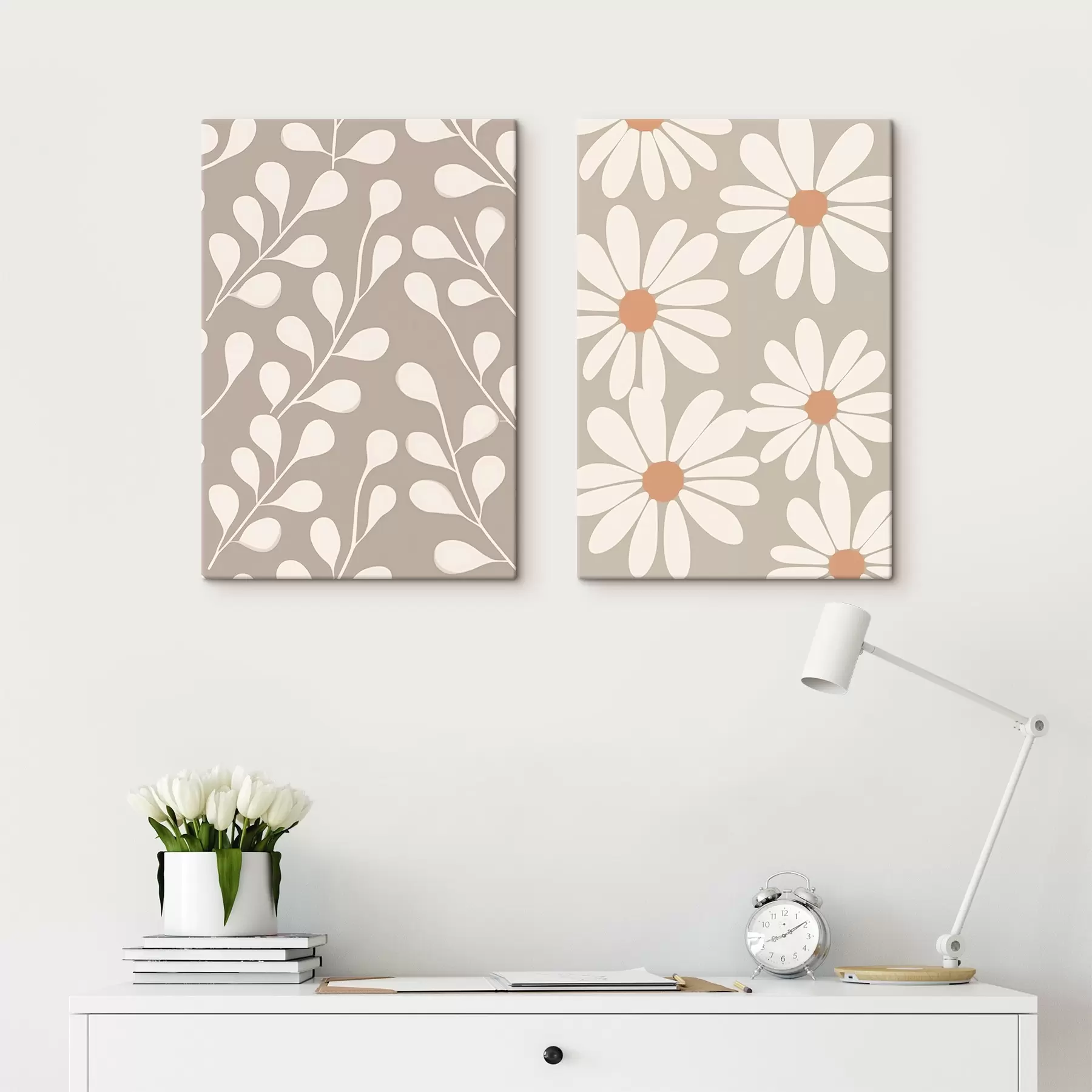 Tableau Branches et marguerites m00510