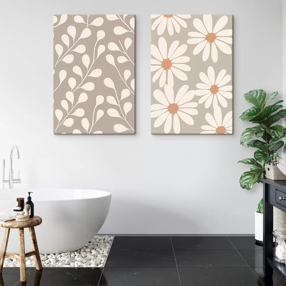 Tableau Branches et marguerites m00510
