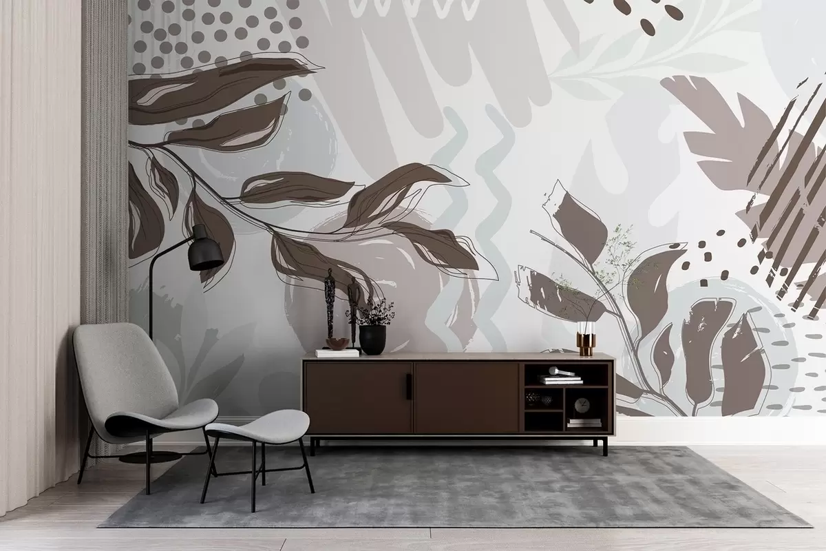 Papier peint Feuilles abstraites w04281