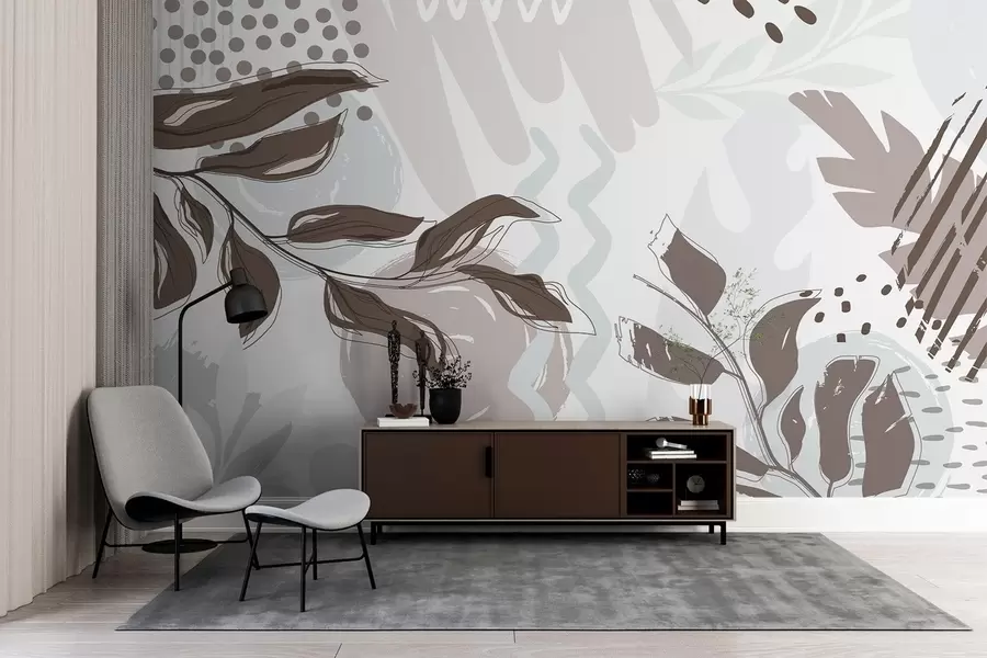 Papier peint Feuilles abstraites w04281