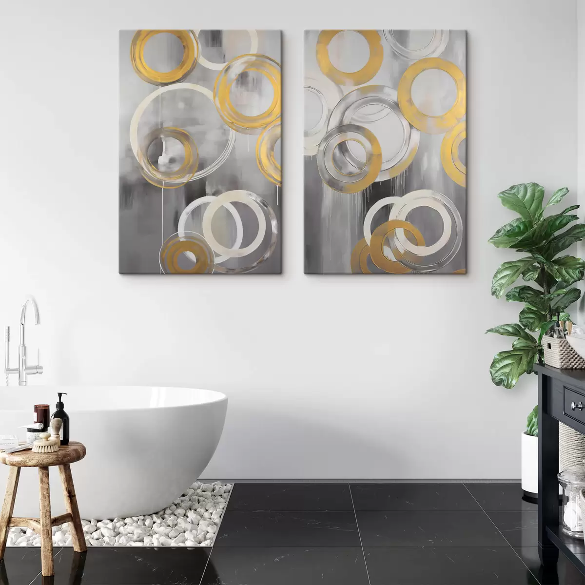 Tableau Abstraction avec des cercles m00509