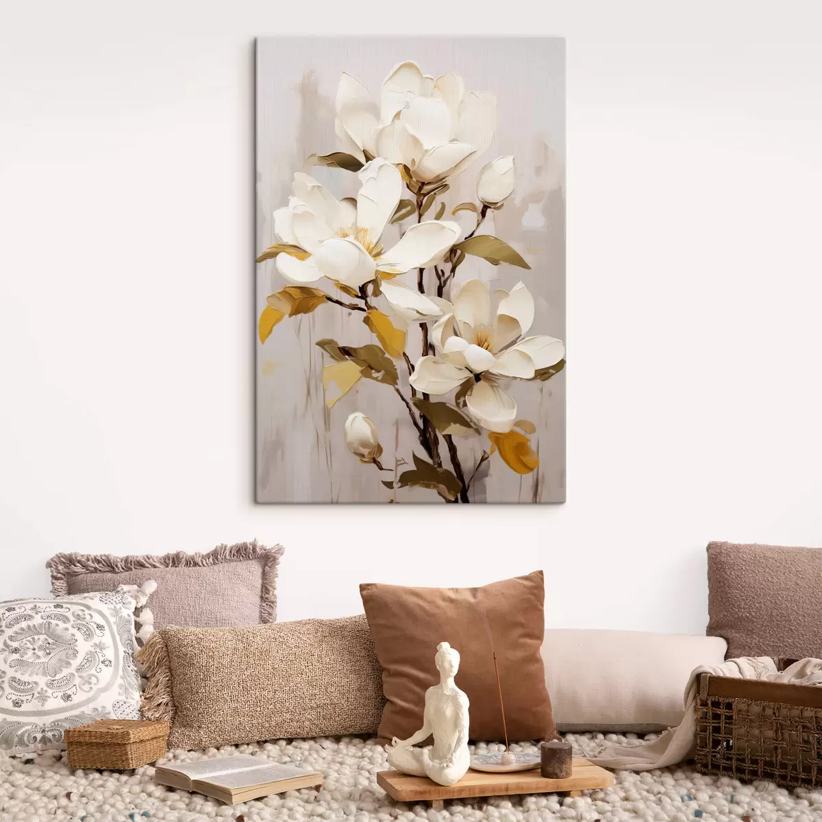 Tableau Une branche abstraite avec Magnolia s44300