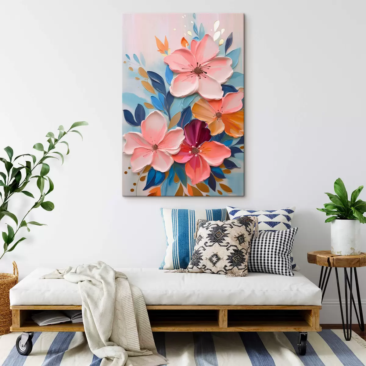 Tableau Fleurs abstraites colorées s45064