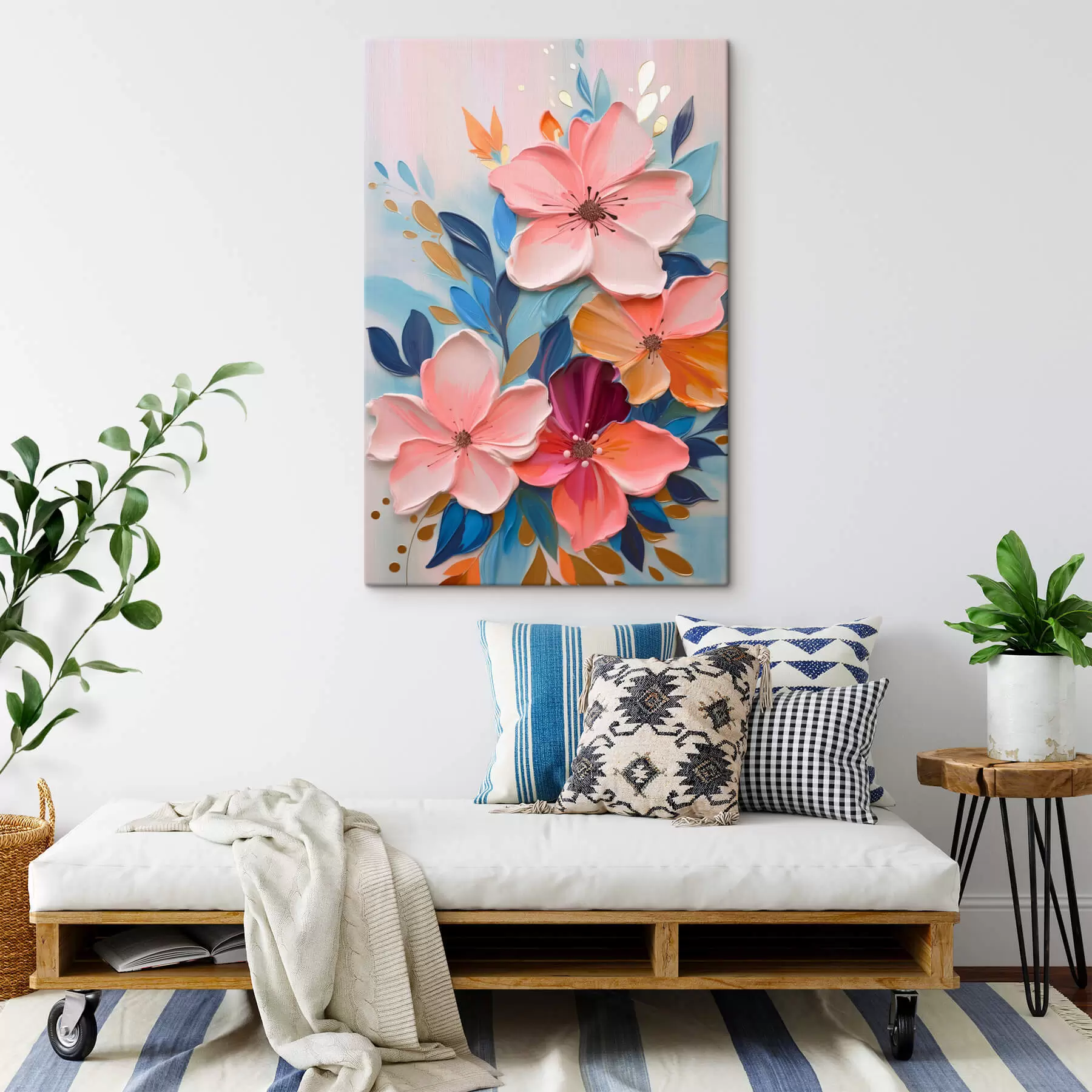 Tableau Fleurs abstraites colorées s45064