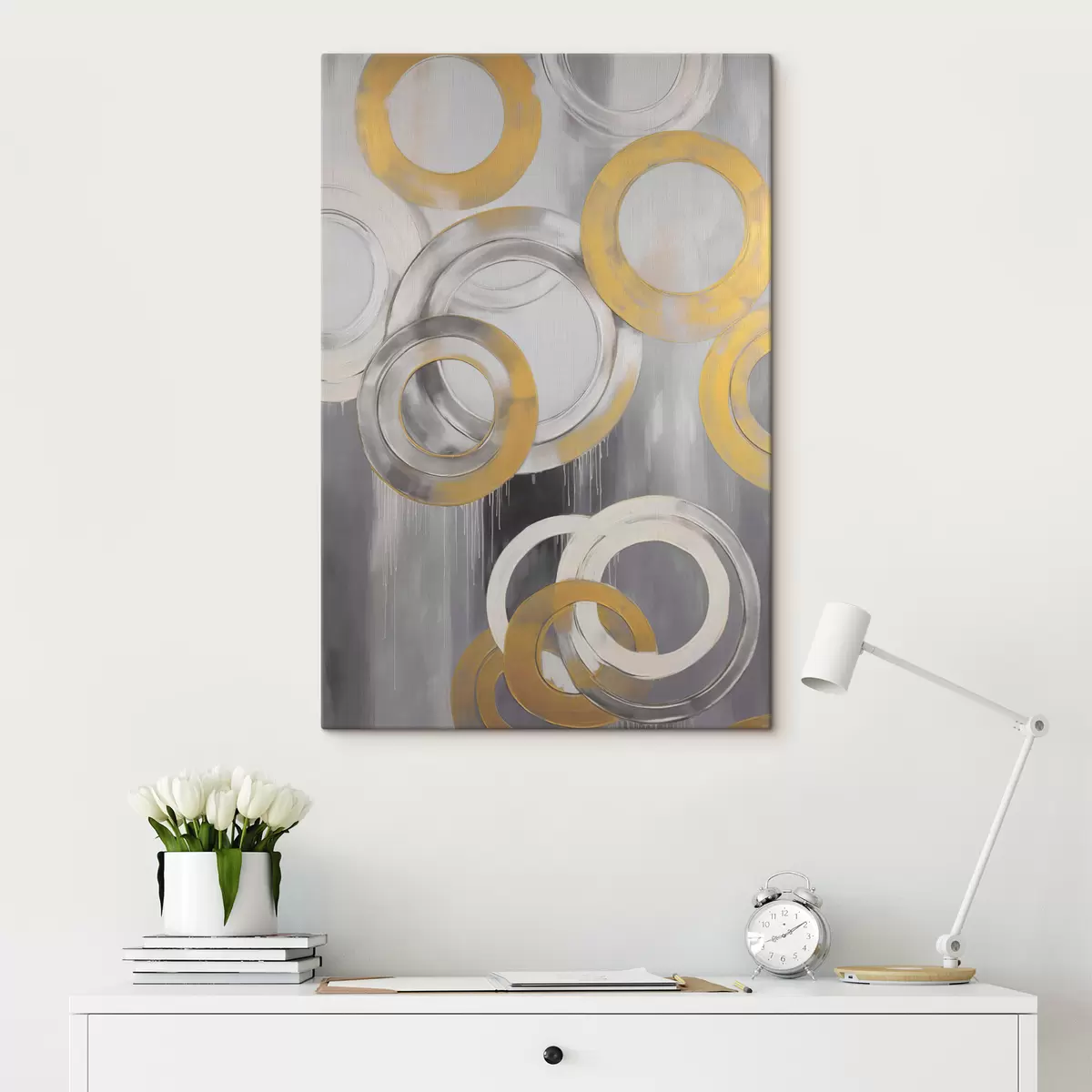 Tableau Abstraction avec des cercles s45133