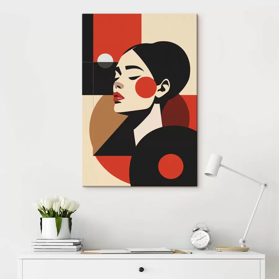 Tableau Portrait abstrait d'une femme dans le style Bauhaus s45165